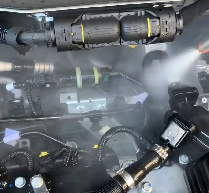 Motor detallado limpieza profesional